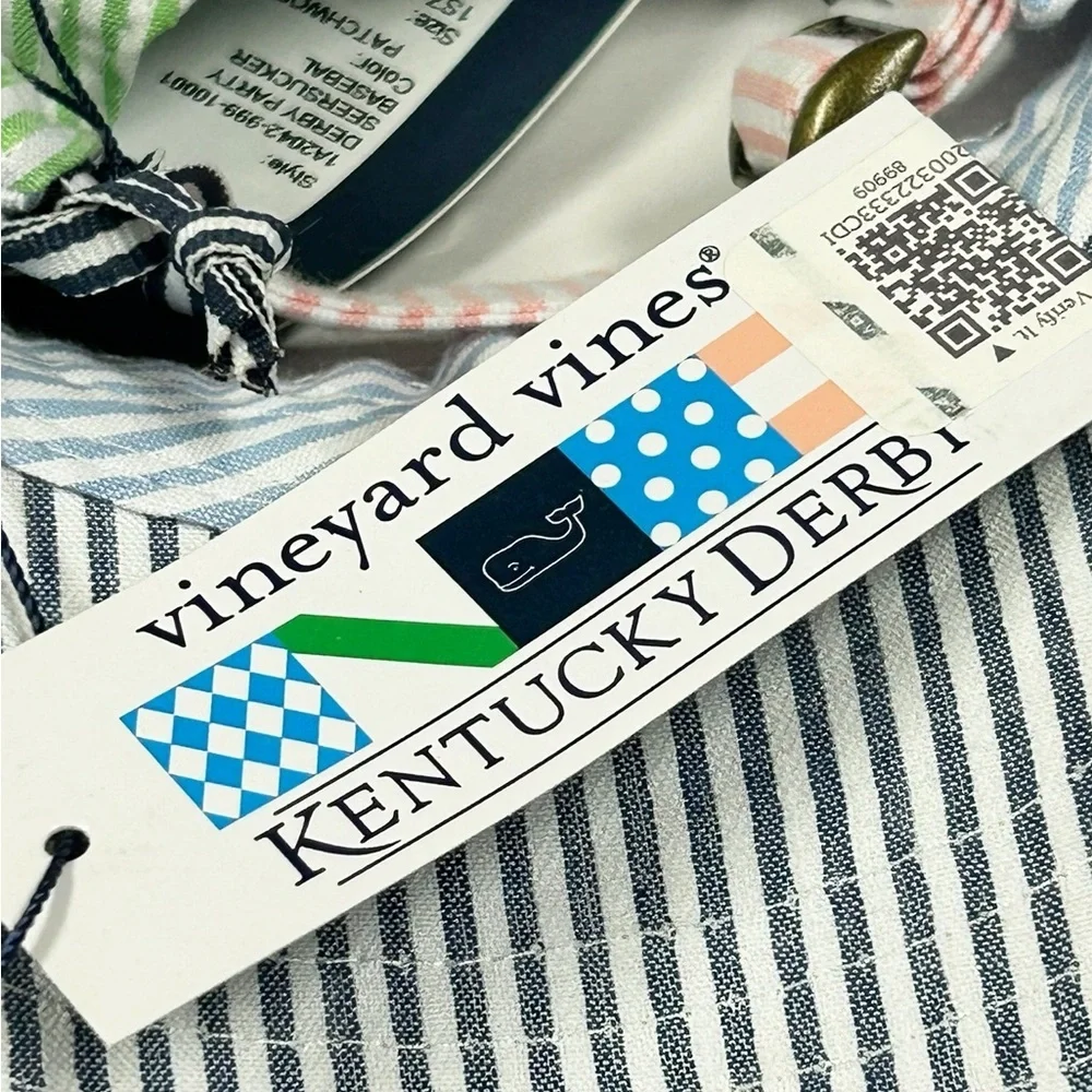 Vineyard Vines 2017 Kentucky Derby 143 seersucker adult baseball cap NWT